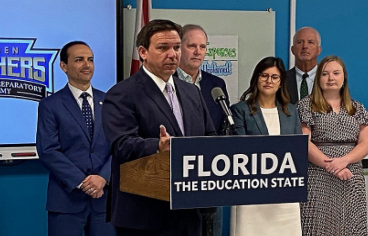 SPEAKING: Florida Governor Ron DeSantis speaks on the new financial literacy requirement which was signed into law. 